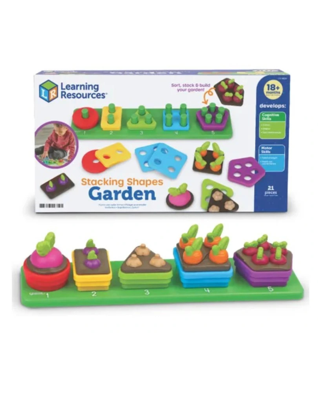 Learning Resources - Skládací tvary - Zahrada (21 ks) 1